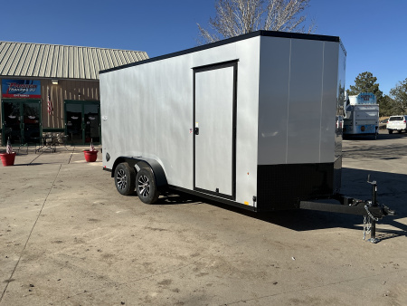 New Silver w/ Black Out 2026 Pace 7x16 Cargo/Enclosed Trailer