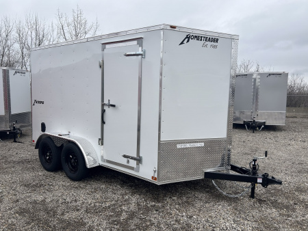 New 2026 Homesteader Trailer 7 X 12 FT TANDEM AXLES CARGO TRAILER BARN DOOR