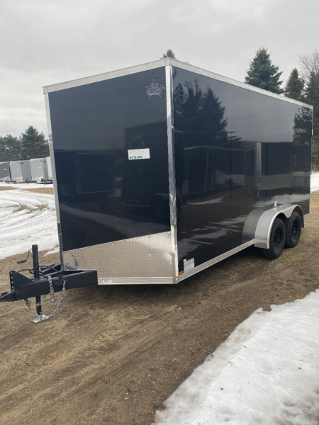 New 2026 US Cargo 7X16 BLACK W/RAMP 7FT INTERIOR Cargo / Enclosed Trailer