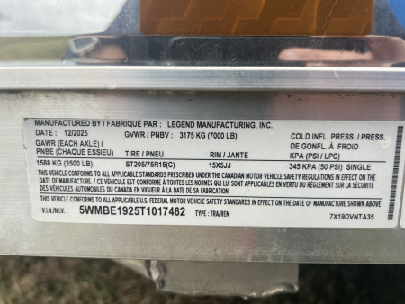 New 2026 Legend Trailers DVN 7X16 7K RAMP DOOR Cargo / Enclosed Trailer