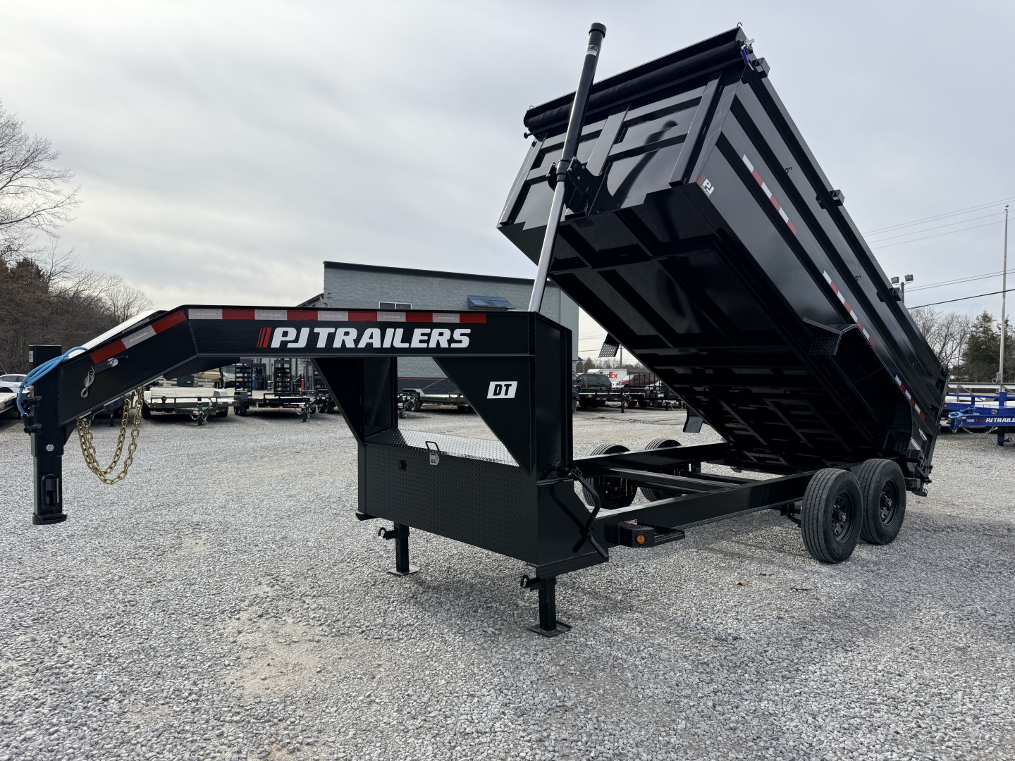 New 2026 PJ Trailers 7X16 GOOSENECK (4FT WALL) DUMP TRAILER 18000 GVWR Dump Trailer