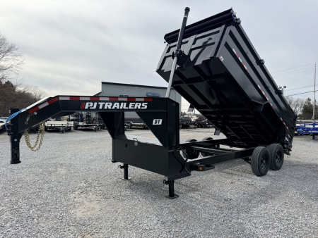 New 2026 PJ Trailers 7X16 GOOSENECK (4FT WALL) DUMP TRAILER 18000 GVWR Dump Trailer