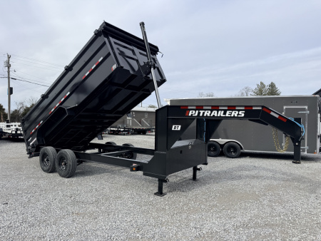 New 2026 PJ Trailers 7X16 GOOSENECK (4FT WALL) DUMP TRAILER 18000 GVWR Dump Trailer