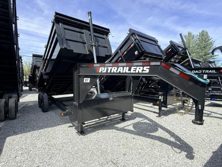 New 2026 PJ Trailers 7X16 GOOSENECK (4FT WALL) DUMP TRAILER 15680 GVWR Dump Trailer
