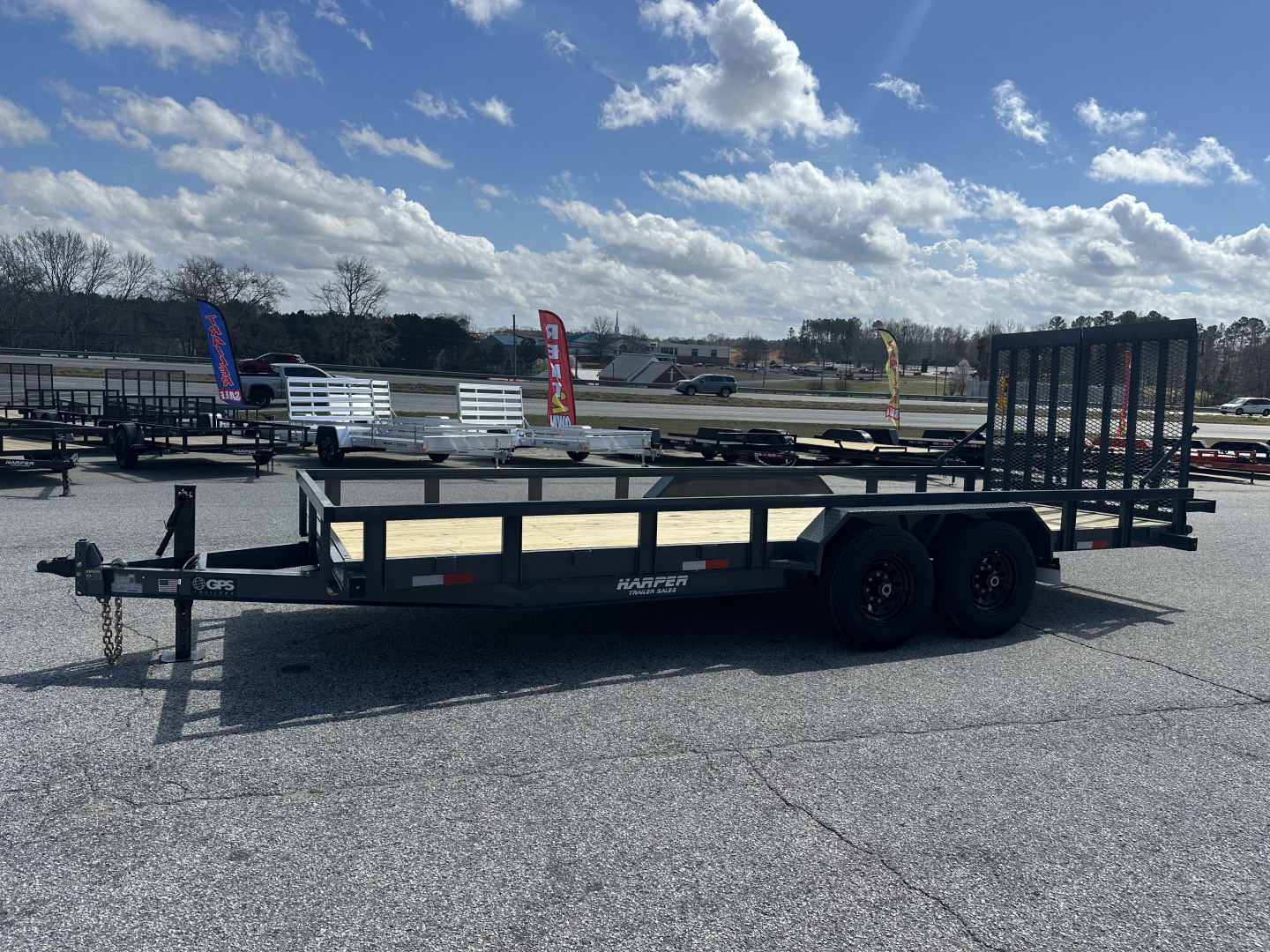 New 2026 GPS 20' 14K COMMERCIAL LANDSCAPE TRAILER WITH 5' SPRING LOADED SPLIT GATE