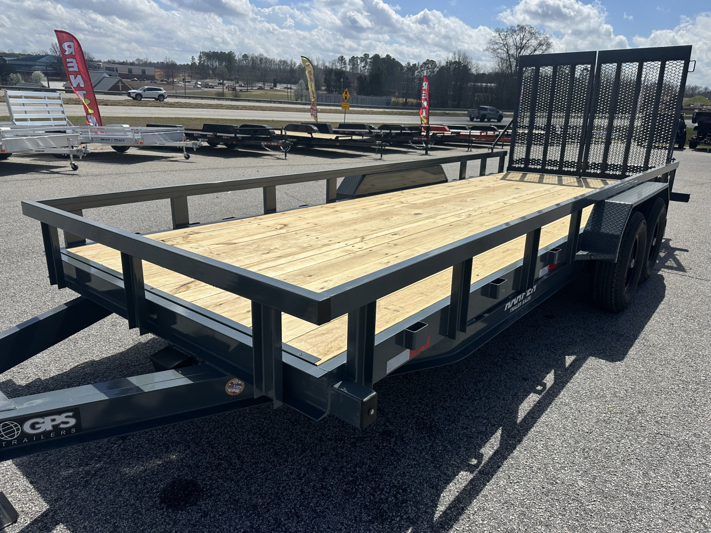New 2026 GPS 20' 14K COMMERCIAL LANDSCAPE TRAILER WITH 5' SPRING LOADED SPLIT GATE