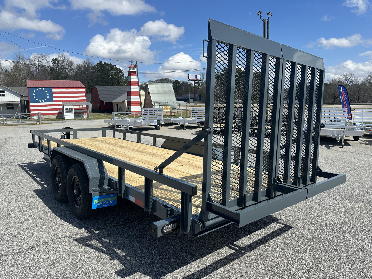 New 2026 GPS 20' 14K COMMERCIAL LANDSCAPE TRAILER WITH 5' SPRING LOADED SPLIT GATE