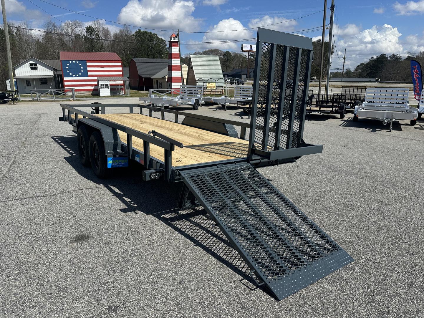 New 2026 GPS 20' 14K COMMERCIAL LANDSCAPE TRAILER WITH 5' SPRING LOADED SPLIT GATE