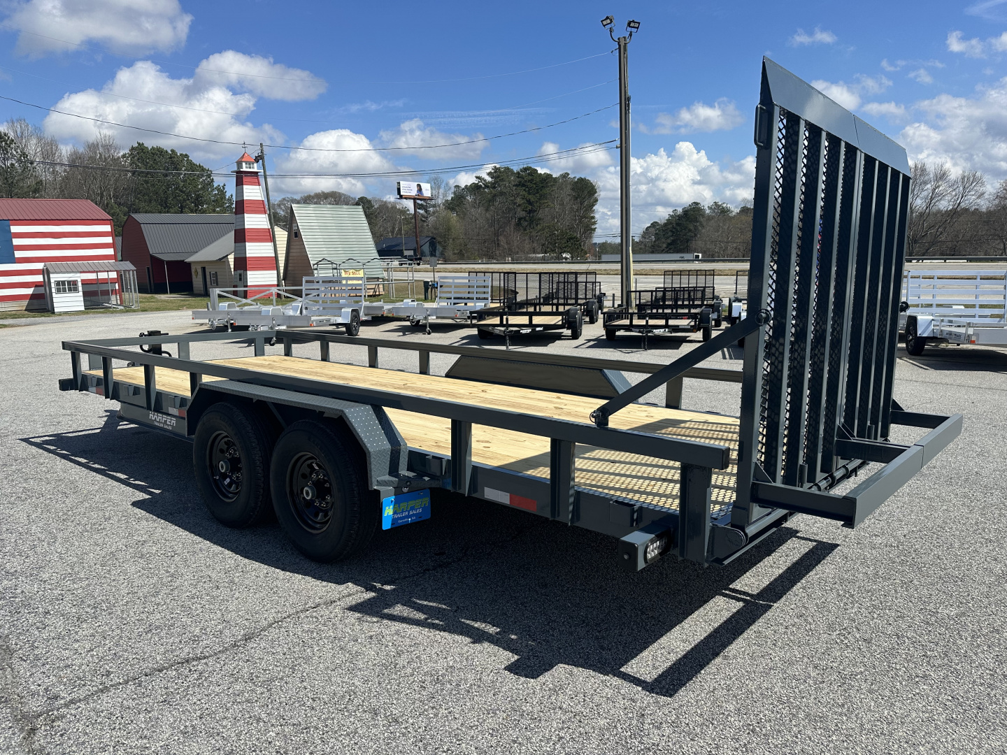 New 2026 GPS 20' 14K COMMERCIAL LANDSCAPE TRAILER WITH 5' SPRING LOADED SPLIT GATE