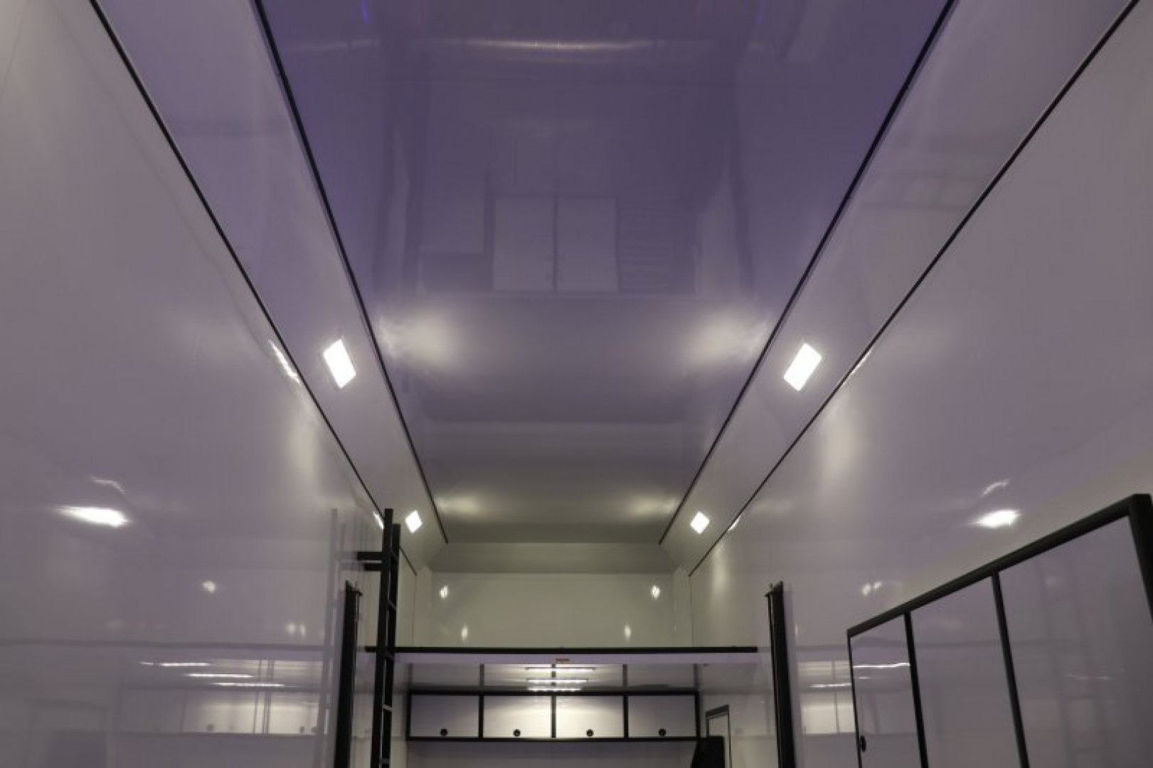 New In-Tech Lite 8.5x32 Stacker Race Trailer-21K - White W/ L Base Cabinet, Winch & WW Cabinet