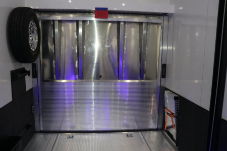 New In-Tech Lite 8.5x32 Stacker Race Trailer-21K - White W/ L Base Cabinet, Winch & WW Cabinet
