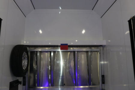 New In-Tech Lite 8.5x32 Stacker Race Trailer-21K - White W/ L Base Cabinet, Winch & WW Cabinet