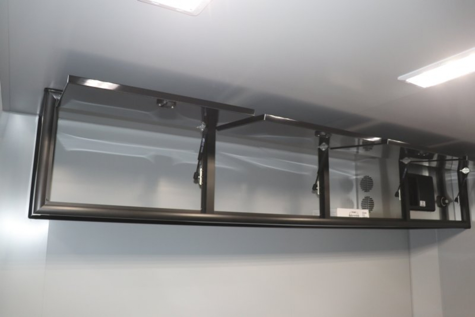 New In-Tech Lite 8.5x32 Stacker Race Trailer-21K- White W/ Black Trim, Escape Door, WW Cabinet, RS Cabinet, & Winch