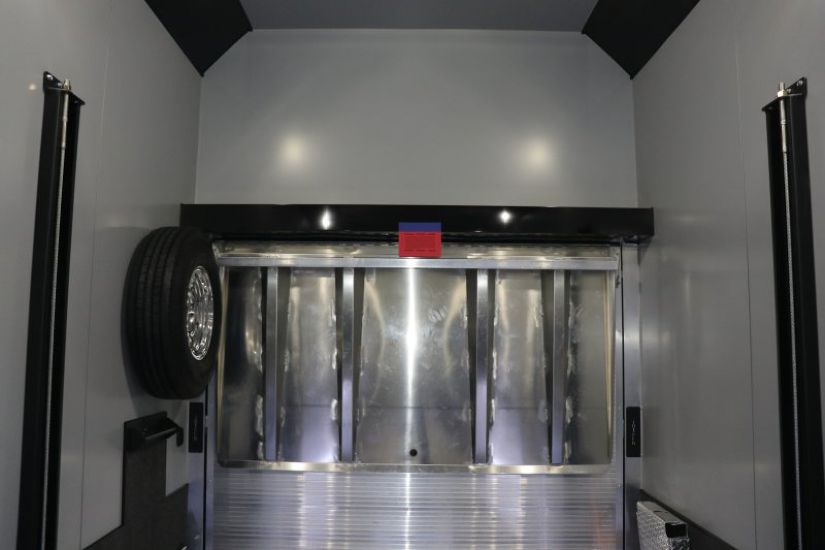 New In-Tech Lite 8.5x32 Stacker Race Trailer-21K- White W/ Black Trim, Escape Door, WW Cabinet, RS Cabinet, & Winch