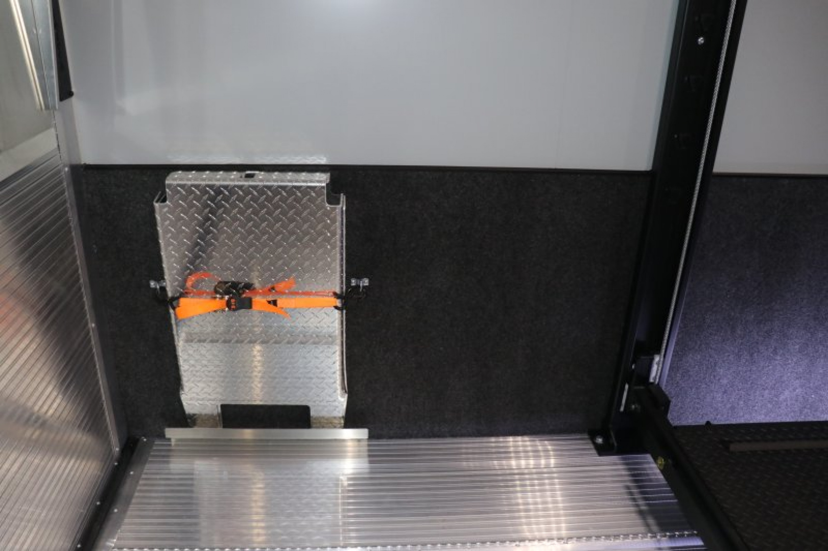 New In-Tech Lite 8.5x32 Stacker Race Trailer-21K- White W/ Black Trim, Escape Door, WW Cabinet, RS Cabinet, & Winch