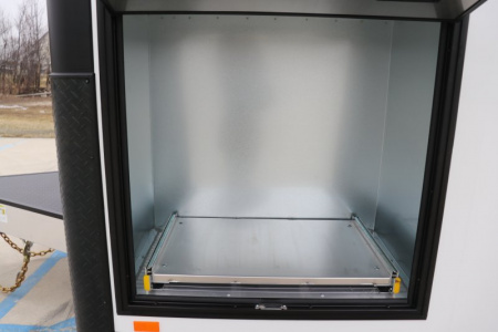 New In-Tech Lite 8.5x32 Stacker Race Trailer-21K- White W/ Black Trim, Escape Door, WW Cabinet, RS Cabinet, & Winch