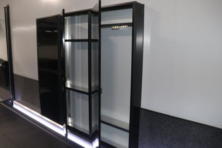 New In-Tech Lite 8.5x32 Stacker Race Trailer-21K- White W/ Black Trim, Escape Door, WW Cabinet, RS Cabinet, & Winch
