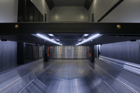 New In-Tech Lite 8.5x32 Stacker Race Trailer-21K- White W/ Black Trim, Escape Door, WW Cabinet, RS Cabinet, & Winch