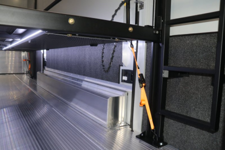 New In-Tech Lite 8.5x32 Stacker Race Trailer-21K- White W/ Black Trim, Escape Door, WW Cabinet, RS Cabinet, & Winch