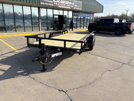 New #144097 2026 MP CUSTOM 16 X 83 TANDEM AXLE PIPE TOP 10K UTILITY TRAILER W/ SLIDE IN RAMPS