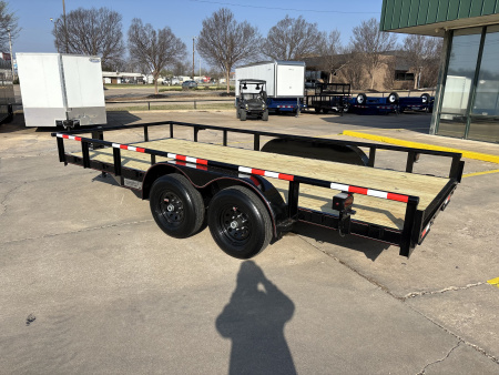 New #144097 2026 MP CUSTOM 16 X 83 TANDEM AXLE PIPE TOP 10K UTILITY TRAILER W/ SLIDE IN RAMPS