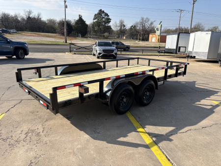 New #144090 2026 MP CUSTOM 16 X 83 TANDEM AXLE PIPE TOP 10K UTILITY TRAILER W/ SLIDE IN RAMPS