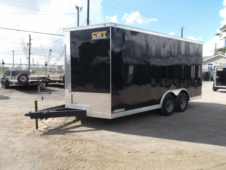 New 2026 Covered Wagon Trailers 8.5x16 Cargo Trailer / Enclosed Trailer / Car Hauler / 5200# Axles / 7ft Interior / .030 Black Semi-Screwless Exterior / Extra Wide Ramp
