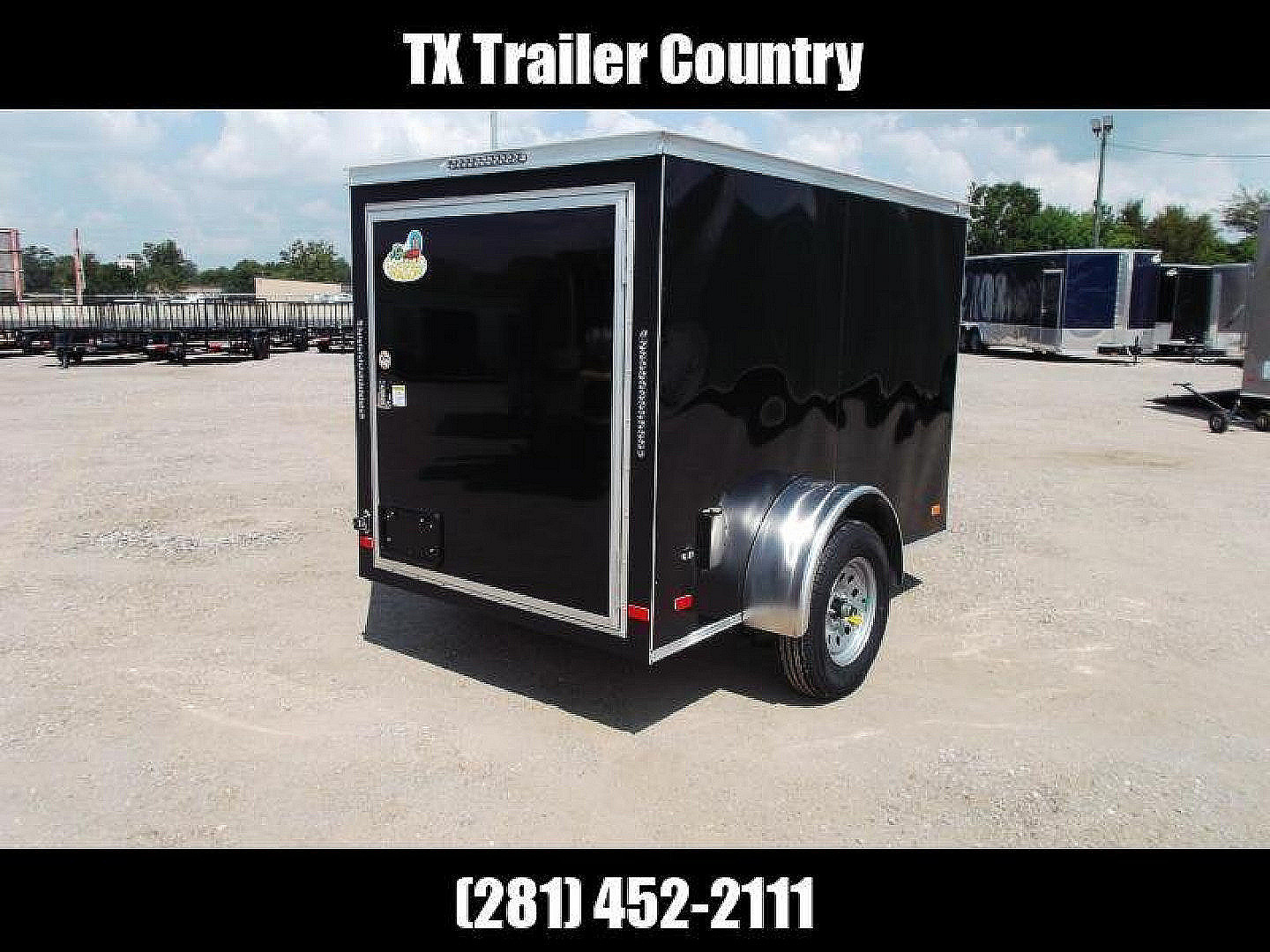 New 2026 Covered Wagon Trailers 5x8 Single Axle Cargo Trailer / Enclosed Trailer / Swing Door / LED's / .030 Black Semi-Screwless Exterior