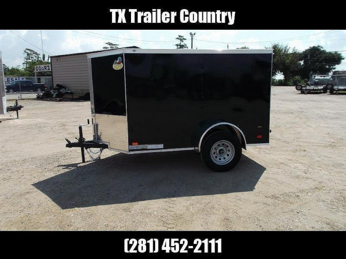 New 2026 Covered Wagon Trailers 5x8 Single Axle Cargo Trailer / Enclosed Trailer / Swing Door / LED's / .030 Black Semi-Screwless Exterior