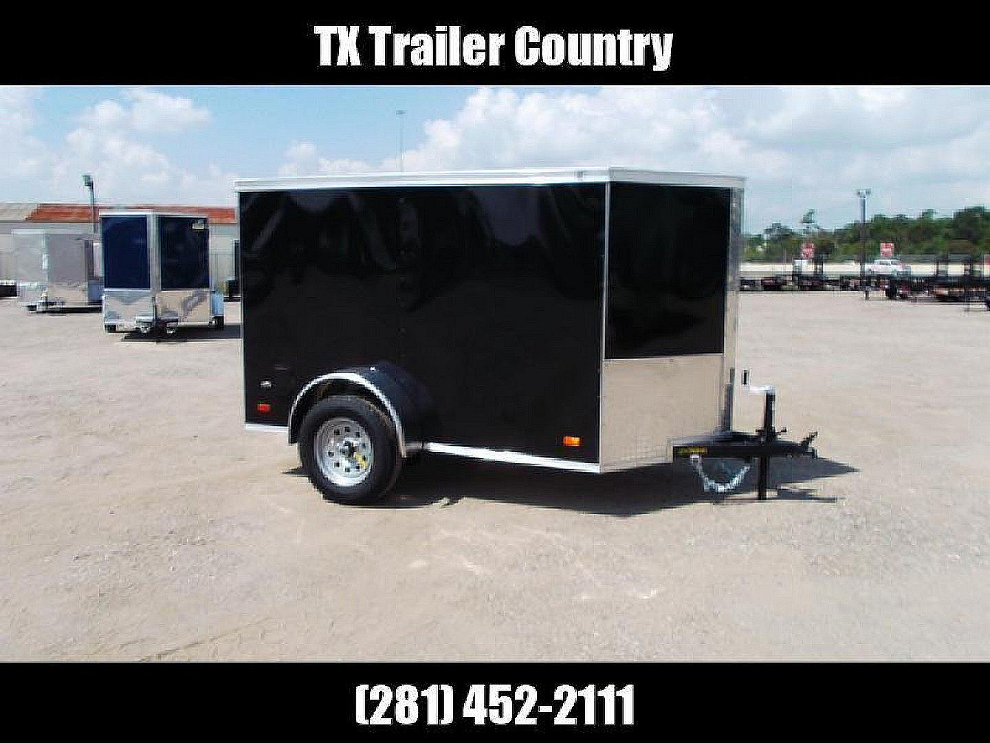 New 2026 Covered Wagon Trailers 5x8 Single Axle Cargo Trailer / Enclosed Trailer / Swing Door / LED's / .030 Black Semi-Screwless Exterior