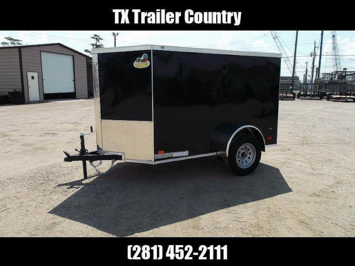New 2026 Covered Wagon Trailers 5x8 Single Axle Cargo Trailer / Enclosed Trailer / Swing Door / LED's / .030 Black Semi-Screwless Exterior