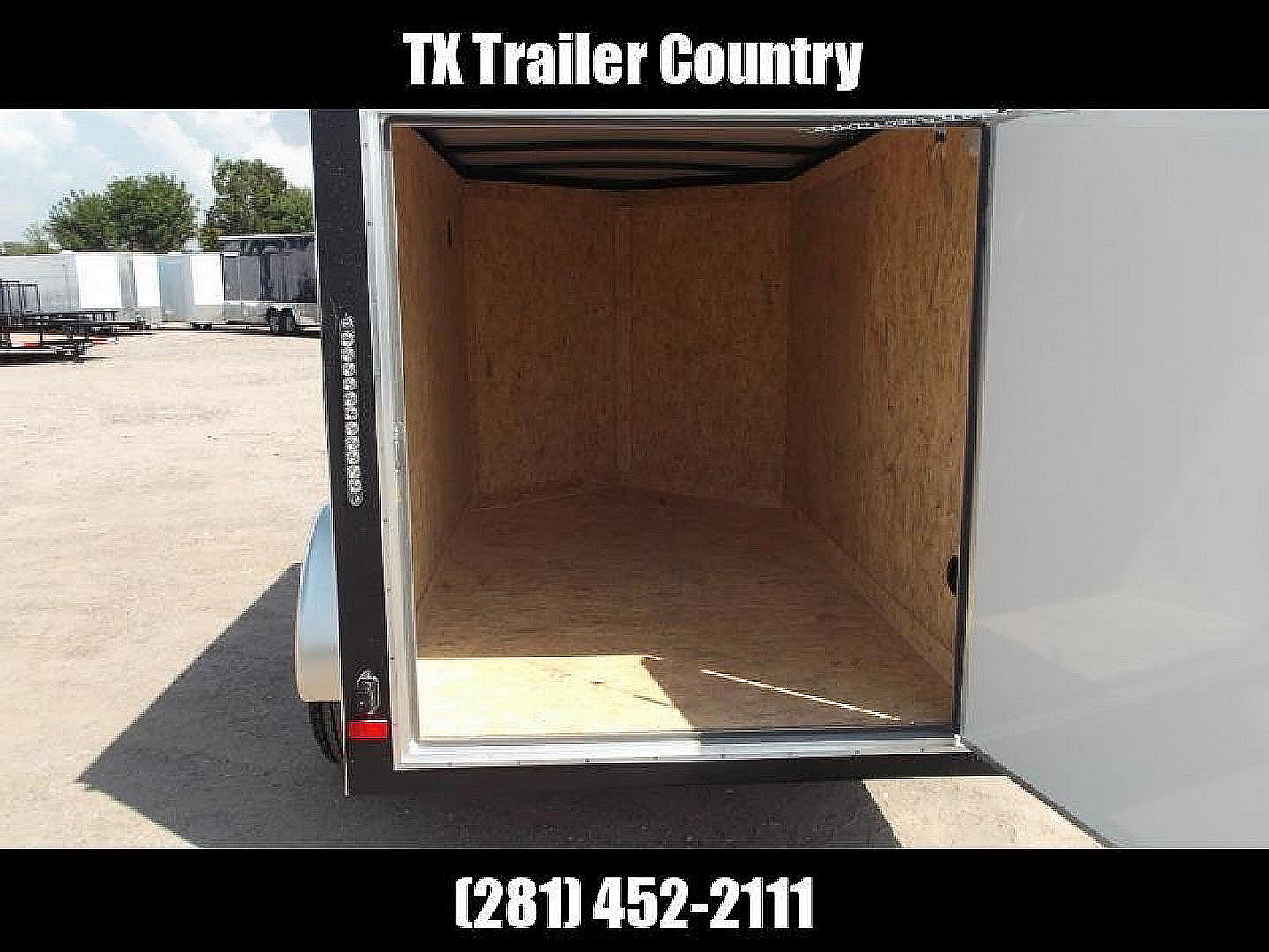 New 2026 Covered Wagon Trailers 5x8 Single Axle Cargo Trailer / Enclosed Trailer / Swing Door / LED's / .030 Black Semi-Screwless Exterior