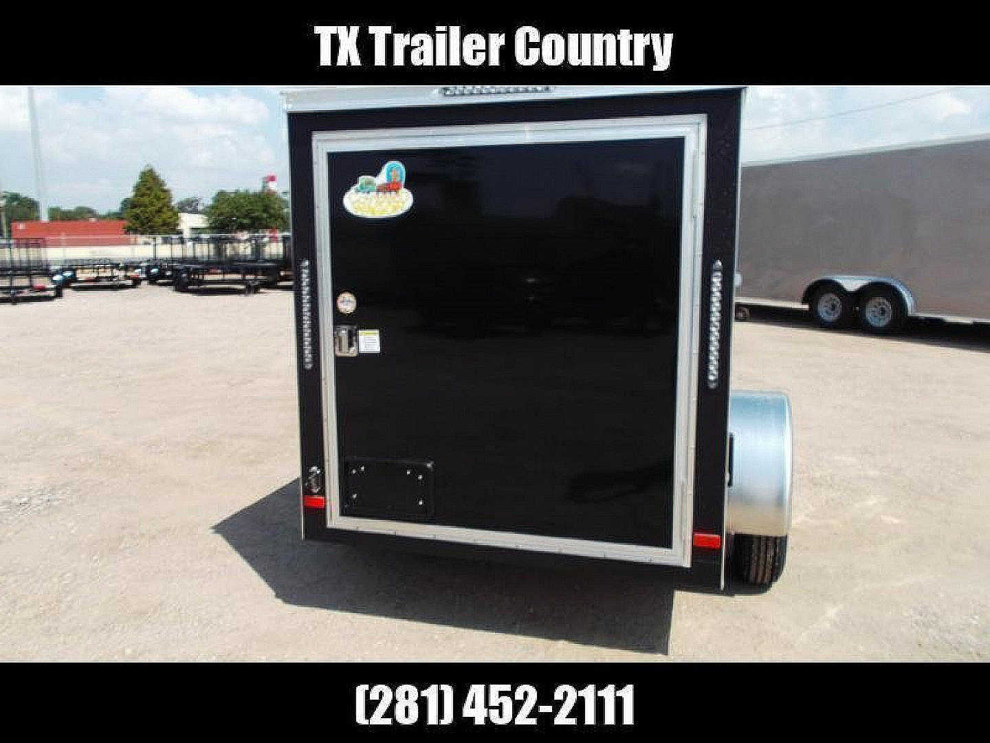 New 2026 Covered Wagon Trailers 5x8 Single Axle Cargo Trailer / Enclosed Trailer / Swing Door / LED's / .030 Black Semi-Screwless Exterior