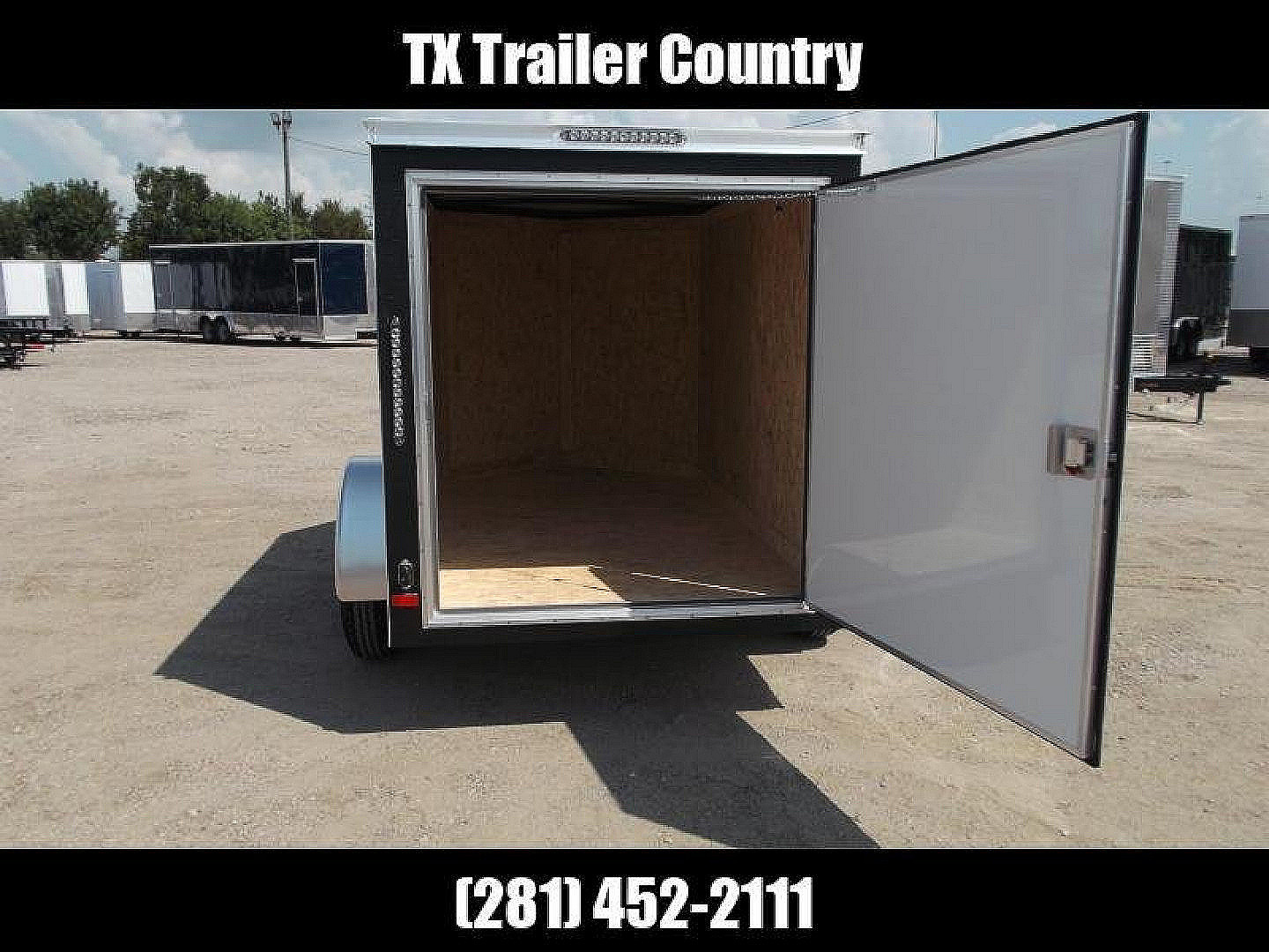 New 2026 Covered Wagon Trailers 5x8 Single Axle Cargo Trailer / Enclosed Trailer / Swing Door / LED's / .030 Black Semi-Screwless Exterior