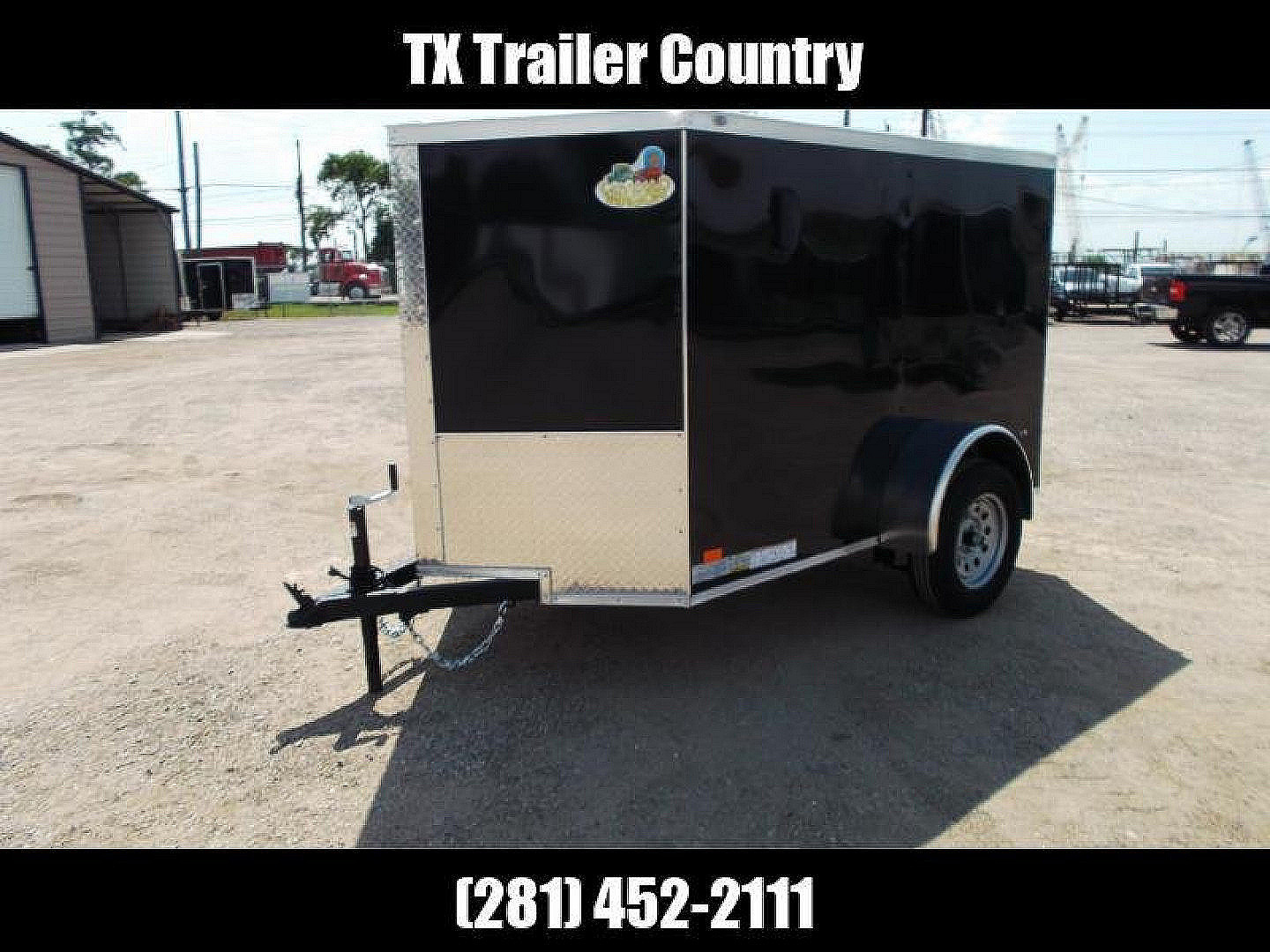 New 2026 Covered Wagon Trailers 5x8 Single Axle Cargo Trailer / Enclosed Trailer / Swing Door / LED's / .030 Black Semi-Screwless Exterior