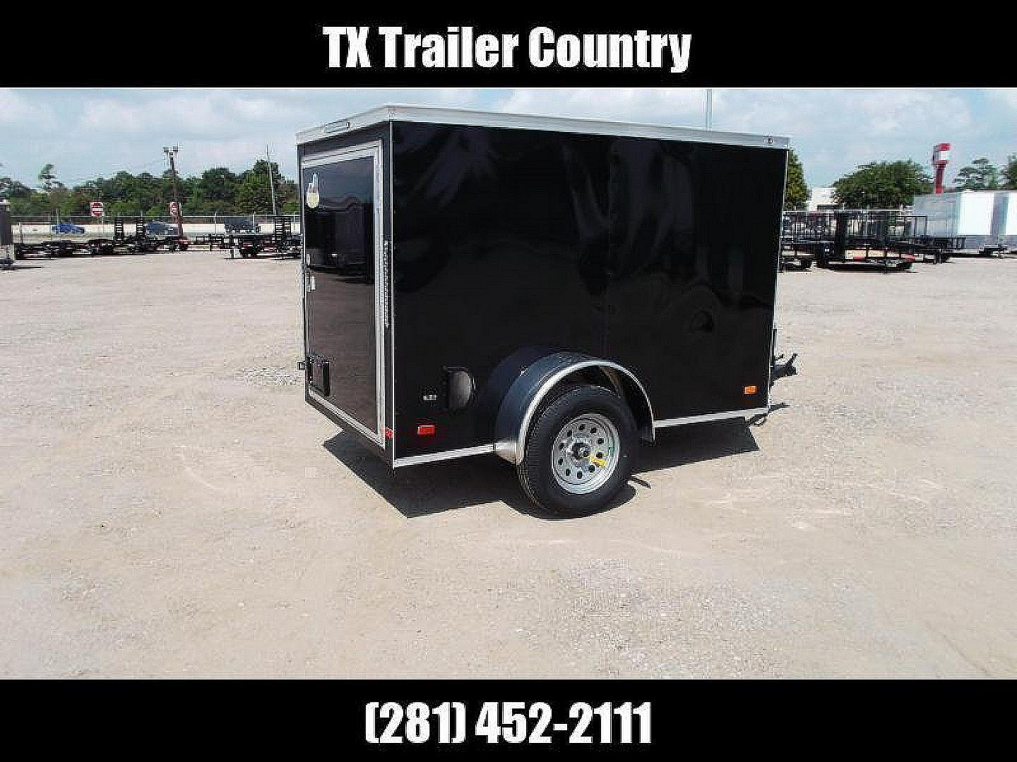 New 2026 Covered Wagon Trailers 5x8 Single Axle Cargo Trailer / Enclosed Trailer / Swing Door / LED's / .030 Black Semi-Screwless Exterior