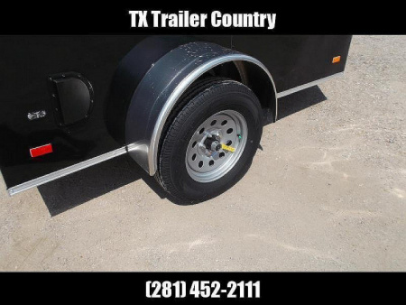 New 2026 Covered Wagon Trailers 5x8 Single Axle Cargo Trailer / Enclosed Trailer / Swing Door / LED's / .030 Black Semi-Screwless Exterior