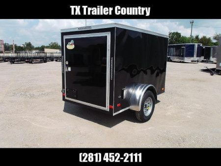 New 2026 Covered Wagon Trailers 5x8 Single Axle Cargo Trailer / Enclosed Trailer / Swing Door / LED's / .030 Black Semi-Screwless Exterior