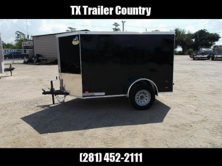 New 2026 Covered Wagon Trailers 5x8 Single Axle Cargo Trailer / Enclosed Trailer / Swing Door / LED's / .030 Black Semi-Screwless Exterior