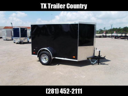 New 2026 Covered Wagon Trailers 5x8 Single Axle Cargo Trailer / Enclosed Trailer / Swing Door / LED's / .030 Black Semi-Screwless Exterior
