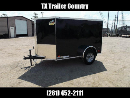 New 2026 Covered Wagon Trailers 5x8 Single Axle Cargo Trailer / Enclosed Trailer / Swing Door / LED's / .030 Black Semi-Screwless Exterior