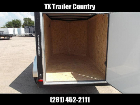 New 2026 Covered Wagon Trailers 5x8 Single Axle Cargo Trailer / Enclosed Trailer / Swing Door / LED's / .030 Black Semi-Screwless Exterior