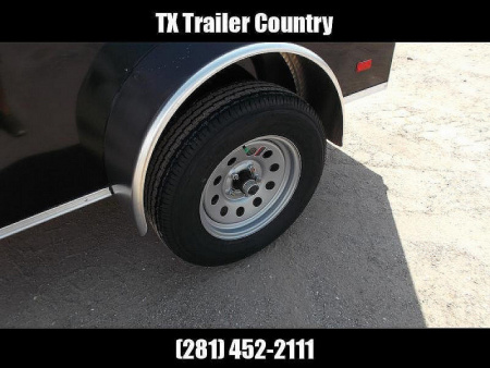 New 2026 Covered Wagon Trailers 5x8 Single Axle Cargo Trailer / Enclosed Trailer / Swing Door / LED's / .030 Black Semi-Screwless Exterior