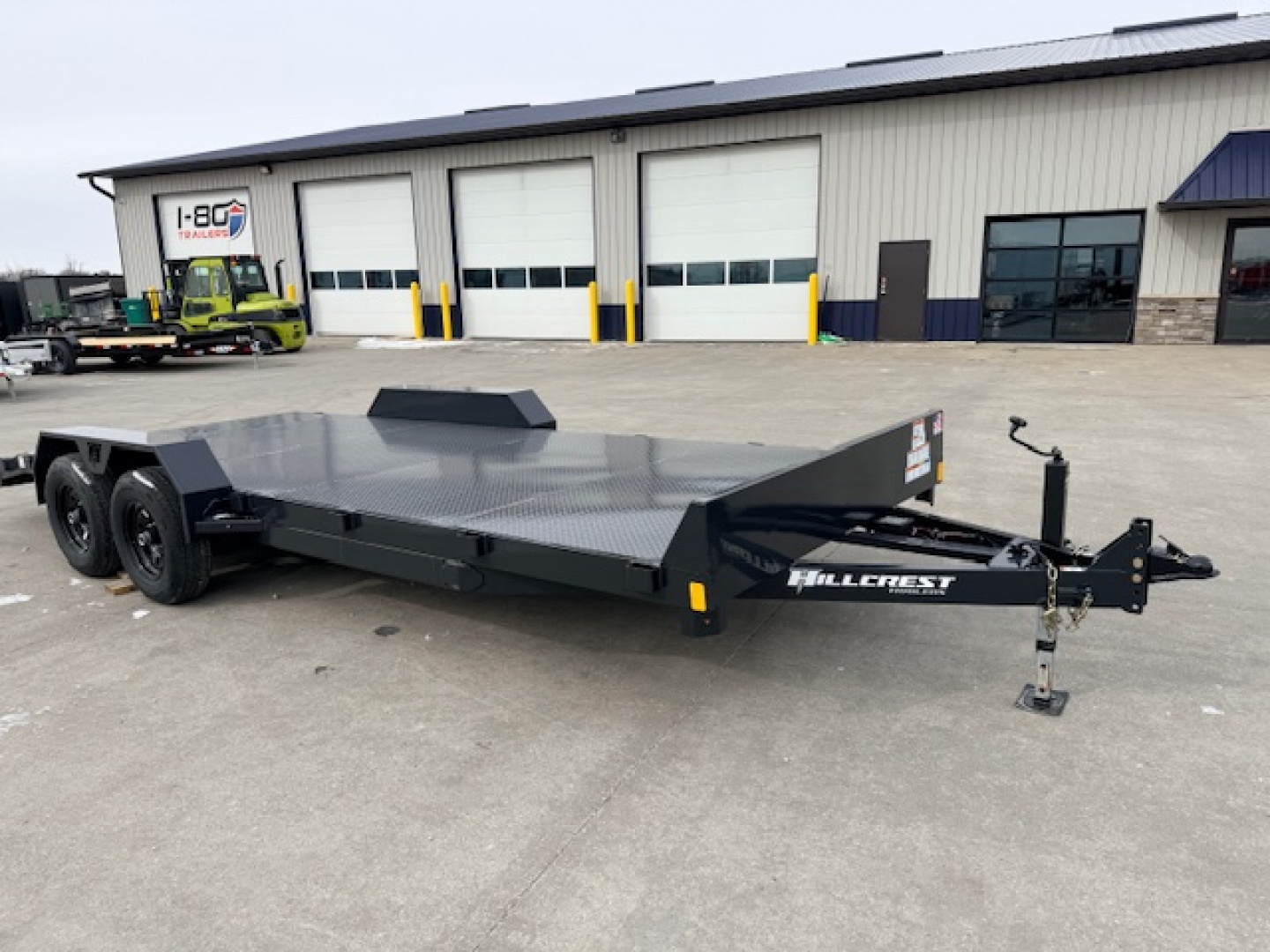New 2026 Hillcrest Black Grey 82"x18'+2' 10K Car Hauler Trailer