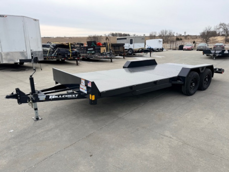 New 2026 Hillcrest Black Grey 82"x18'+2' 10K Car Hauler Trailer