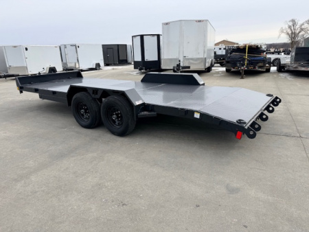 New 2026 Hillcrest Black Grey 82"x18'+2' 10K Car Hauler Trailer