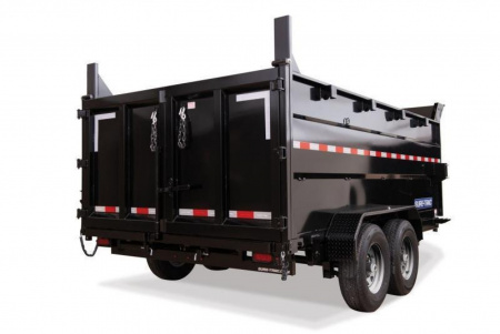 New 7 x 14 Sure-Trac HD Telescopic 4ft High Sides Dump Trailer 14k