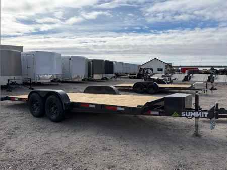 New 2026 Summit Cascade 7x20 14k Full Tilt Deck Equipment Trailer with Removable Fenders