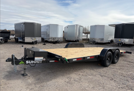 New 2026 Summit Cascade 7x20 14k Full Tilt Deck Equipment Trailer with Removable Fenders