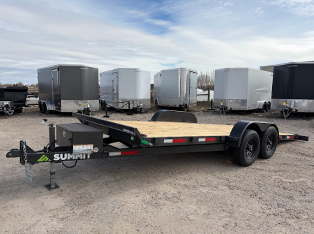 New 2026 Summit Cascade 7x20 14k Full Tilt Deck Equipment Trailer with Removable Fenders